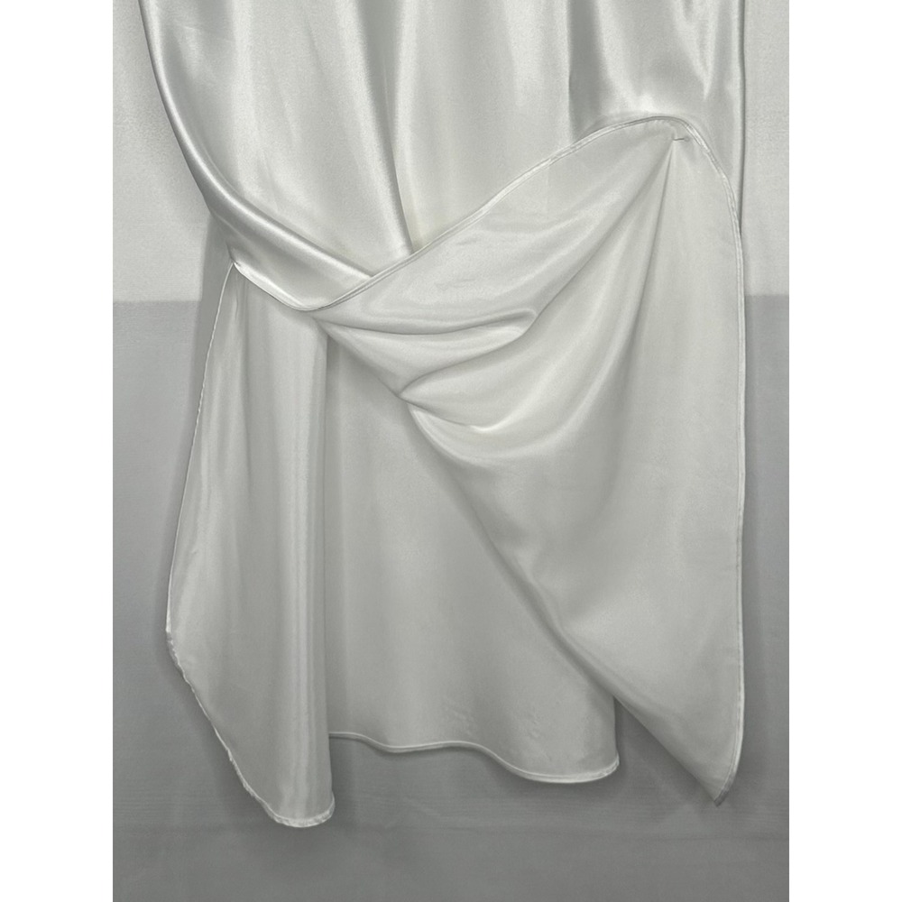 Angelique Vintage White Satin Lace Trim Nightgown Sheer Straps Y2K Large - Picture 6 of 8